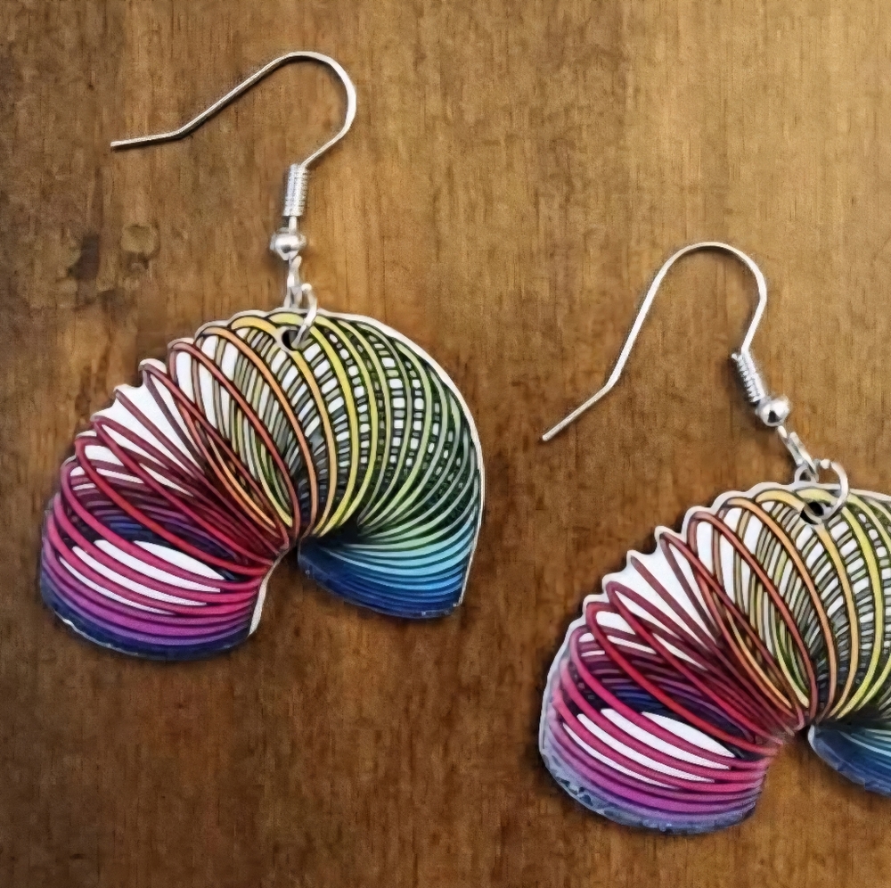 Colorful Spiral "Slinky" Earrings